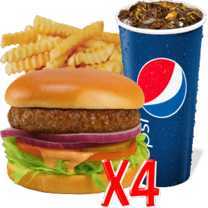 4 Single Burger Combo