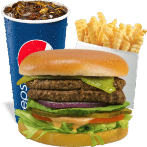 Double Ortega Avocado Burger Combo