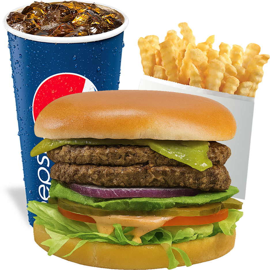 Double Ortega Avocado Burger Combo